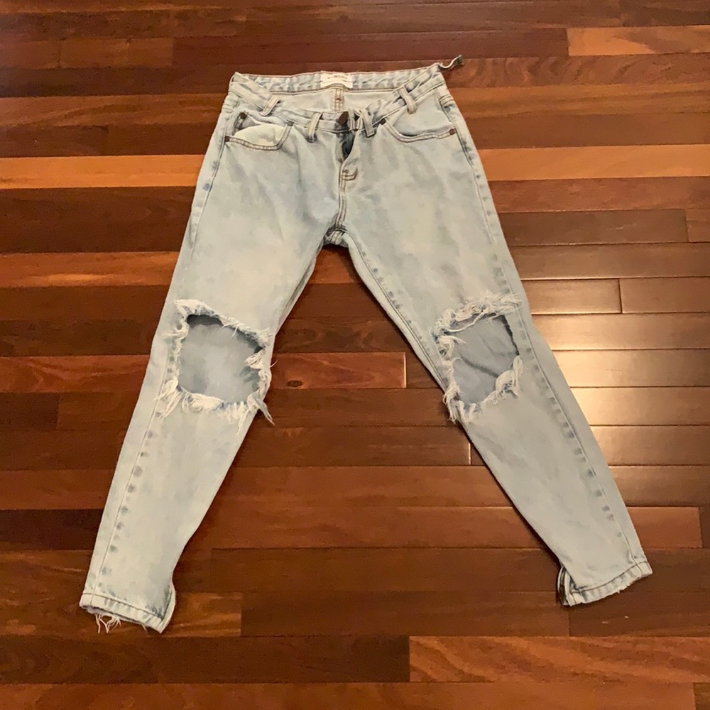 One teaspoon Light washed ripped jeans